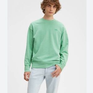Levis Authentic Crewneck Sweatshirt Relaxed Fit in Green Size Medium EUC